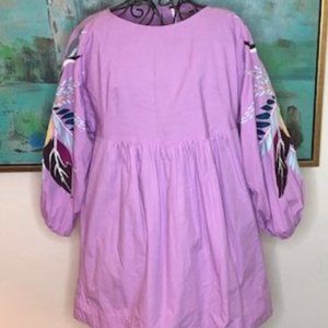 Free People Lavender Embroidered Tunic